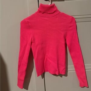 Zara Hot Pink Turtleneck Sweatshirt
